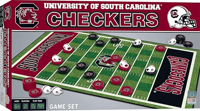 MasterPieces Family Game - NCAA South Carolina Gamecocks Checkers - Officially Licensed Board Game For Kids & Adults