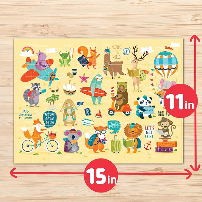 Chuckle & Roar Educational 100 PC Jigsaw Puzzle Adventure Awaits Edition