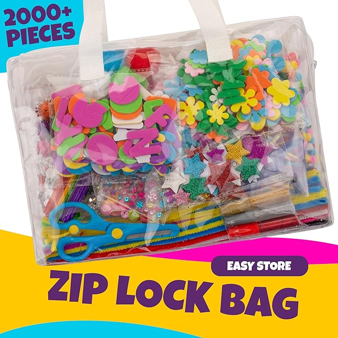 Blue Squid 2000+pcs Craft Kits for Kids, Ages 3-9 Girl Boys Gifts Arts and Crafts for Kids Craft Kits Toys for 3-9 Year Old Girls Boys Birthday Presents Gifts Crafts for 4-10 Year Olds