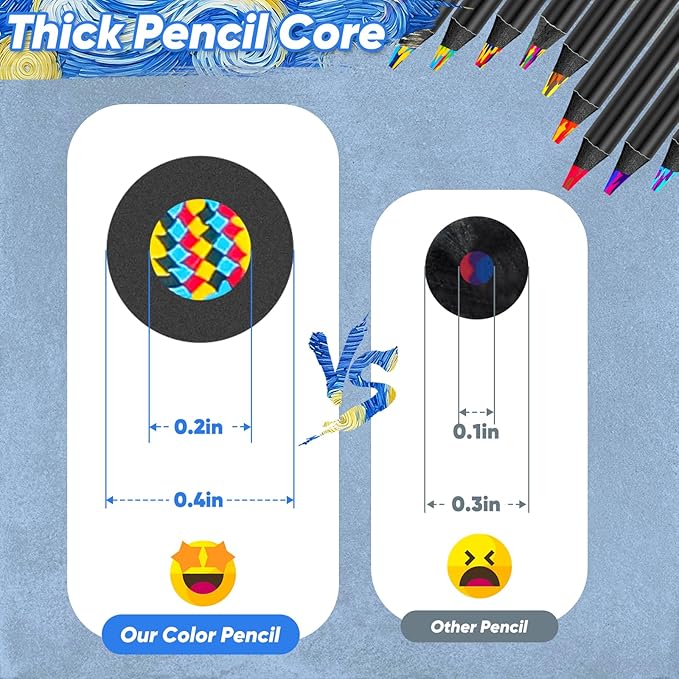 Hapikalor 24 Pack Rainbow Pencils, Cute School Supplies, Gifts for Teen Gifts Trendy Stuff, Art Supplies for Adults, Birthday Party Favors, Art Supplies for Kids