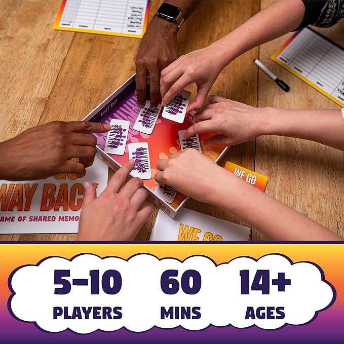 We Go Way Back – Board Games for Adults – Family Games – Party Games - Game Night – Give Clues, Cues, and Codes - Best Friend Game – Do You Know Your Family and Friends