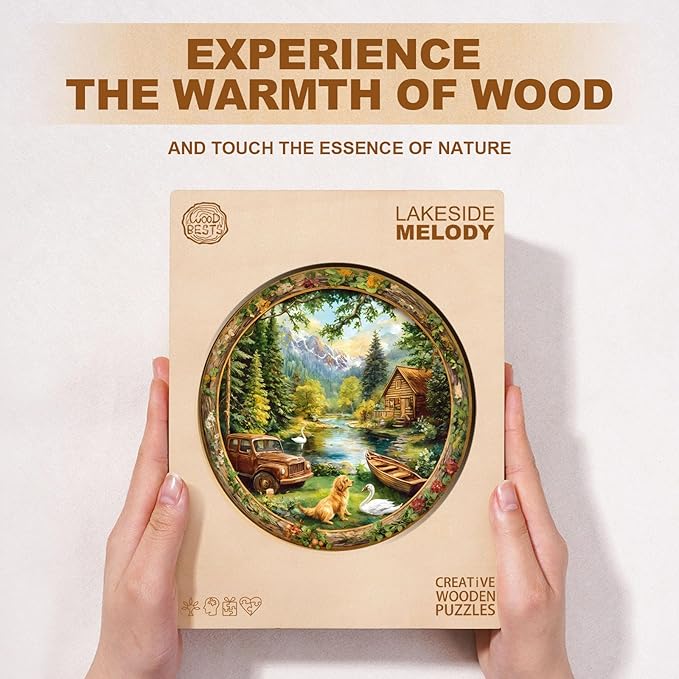 Jigfoxy Wooden Puzzle for Adults, Countryside Jigsaw Puzzles for Adult, Unique Animal Shape Wood Cut Puzzles, Christmas Thanksgiving Gifts for Friends Family (S-8.5 * 8.5in-100pcs)