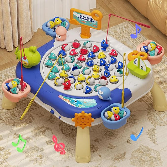 Magnetic Fishing Game for Kids Toddlers Ages 1-3 3-5 5-7, Fish Toy Board Game for Toddlers 1 2 3 4 5 6 7 8 Years Old, Fishing Table Toys Birthday Gifts