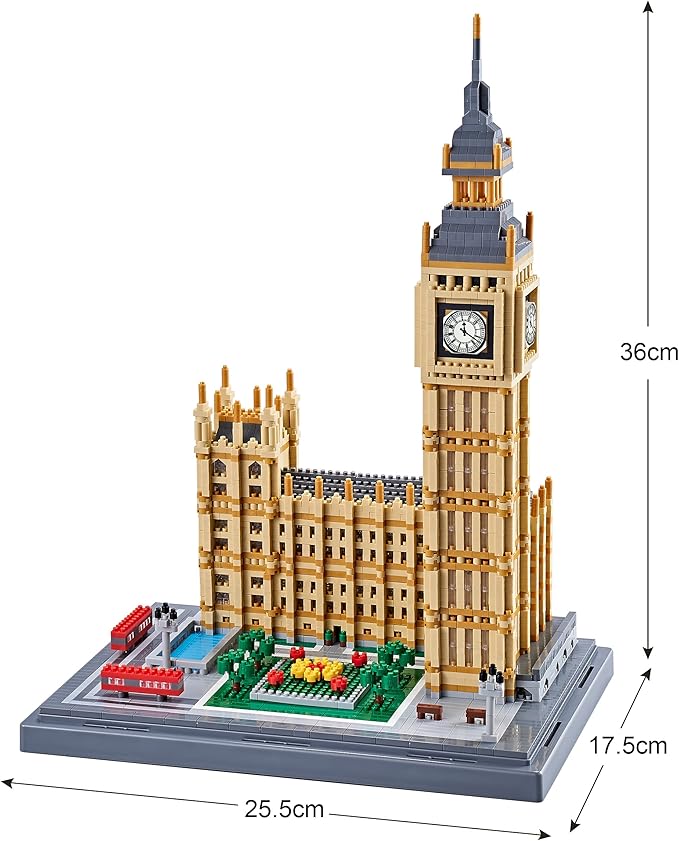 New Architecture Big Ben Building Set - 6473pcs+ Micro Mini Blocks - Enjoyable & Affordable - Detailed Model Ages 14+