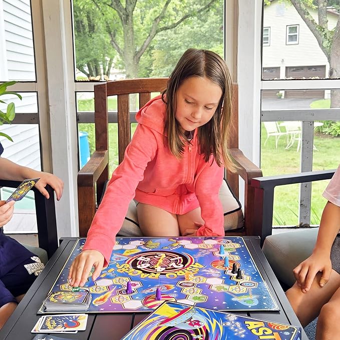 Astro Racers Board Game, Fun for Kids and Adults, 2-4 Players, Ages 5+, Solar System Racing Theme, Family-Friendly Strategy Game, Skill-Building & Educational.