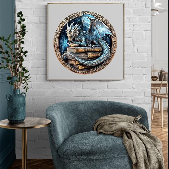 WOODBESTS Wooden Puzzles for Adults, Ancient Protector Wood Puzzles Adult(200 Pieces, M, 11.4 * 11.4in), Unique Shape Wooden Animal Jigsaw Puzzles, Birthday Gifts for Adults Family Game