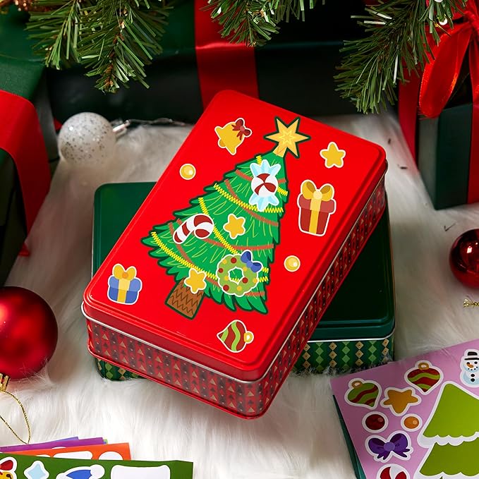 JOYIN 24 Pcs Christmas Make-a-face Stickers, Make Your Own Characters Mix and Match Sticker Sheets with Christmas Elf, Santa, Snowman, Tree, Xmas Party Games for Kids Party Favor Supplies Craft