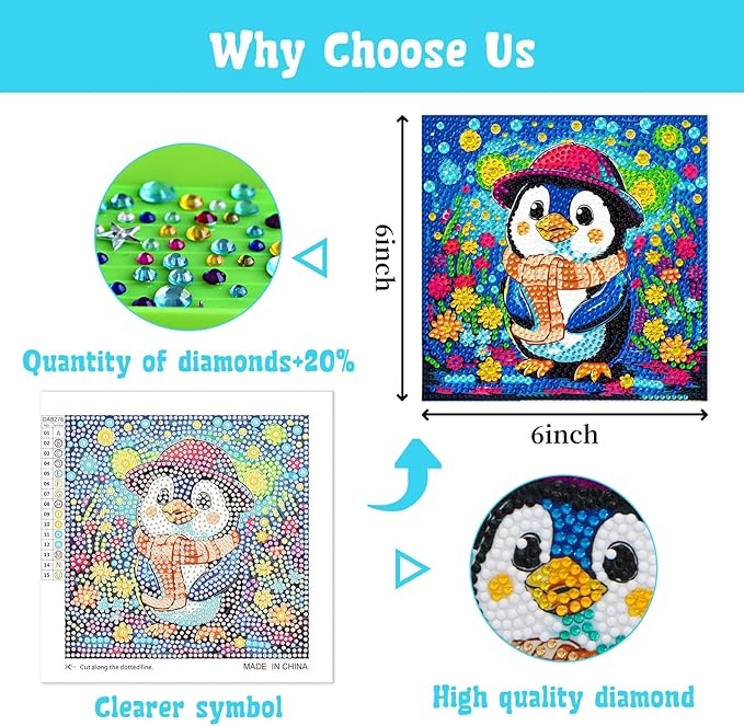 Libfx Diamond Art Kits for Kids 3 PCS Diamond Art for Girls Boys Beginners Arts and Crafts for Kids Ages 8-12 (Alpaca-Dog)