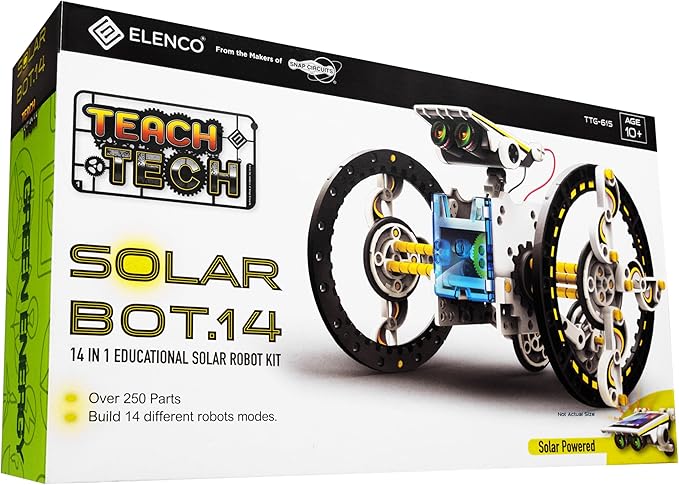 Teach Tech SolarBot.14, Transforming Solar Robot Kit, STEM Learning Toys for Kids 10+