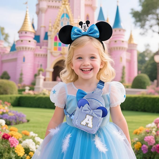 Little Girl Gifts Trendy Stuff, Sling Bag for Girls Kids | Birthday Gifts for Daughter Little Girls Gift Monogram Small Blue Belt Bag Fanny Pack Crossbody Bags for Little Girl Kids (Blue N)