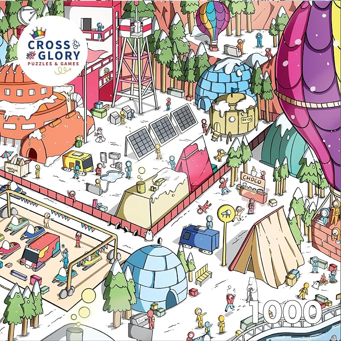 Cross & Glory - Arctic Explorer's Snowbound Giggles - 1000 Piece Jigsaw Puzzle for Adults & Kids 12+ | Funny Polar Adventure Magic Puzzle