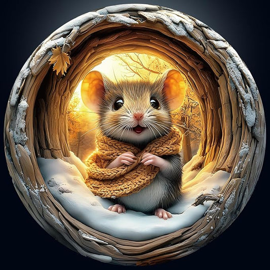 Round Puzzles for Adults 1000 Pieces, Hard Difficult Challenging Puzzles for Adults, 3D Cave Mouse Jigsaw Puzzles 1000 Pieces for Seniors, 3D Visual Flat Puzzle (26.6 x 26.6in)