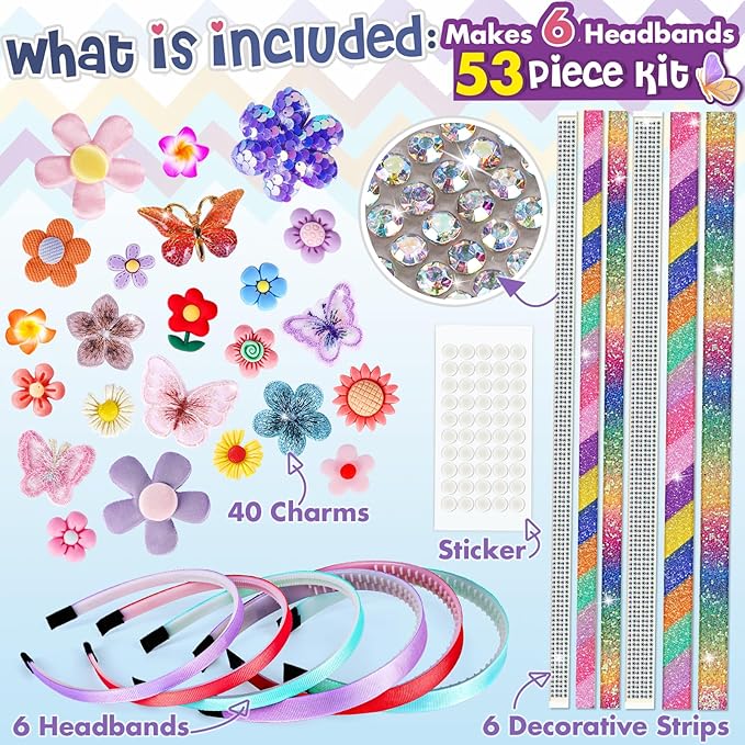 Gifts for 6 Year Old Girls: Craft Kits for Kids 6-12 | Fashion Girl Hair Accessories Making Set | That Allows Girls to Make Their Own Unique DIY Flower Hair Accessories