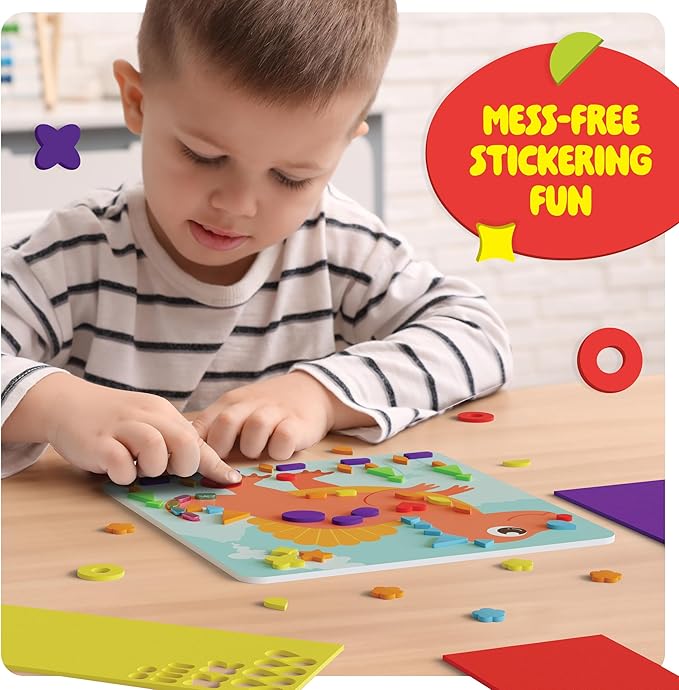 Dan&Darci Foam Sticker Art Craft for Kids - Toddler Arts & Crafts for Ages 3-5 - Boys 4-6 Birthday Gift & Stocking Stuffer