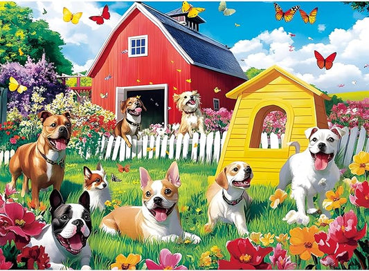 300 Piece Puzzles for Adults, Jigsaw Puzzles 300 Pieces for Adults Kids Dog Puzzle Animal Pet Lover Jigsaw Puzzle Recycled Cardboard Challenging Puzzles Game Family Activity Gift Toy 20.5x15inch