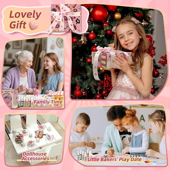 iLAND Air Dry Clay Crafts for Girls 8-12 Cute Arts and Crafts for Kids Fun Kid Activities on Lovely Modeling Clay Kit DIY Crafting for Teens Birthday Gifts for Girls 10-12 13 Christmas Gifts Creative