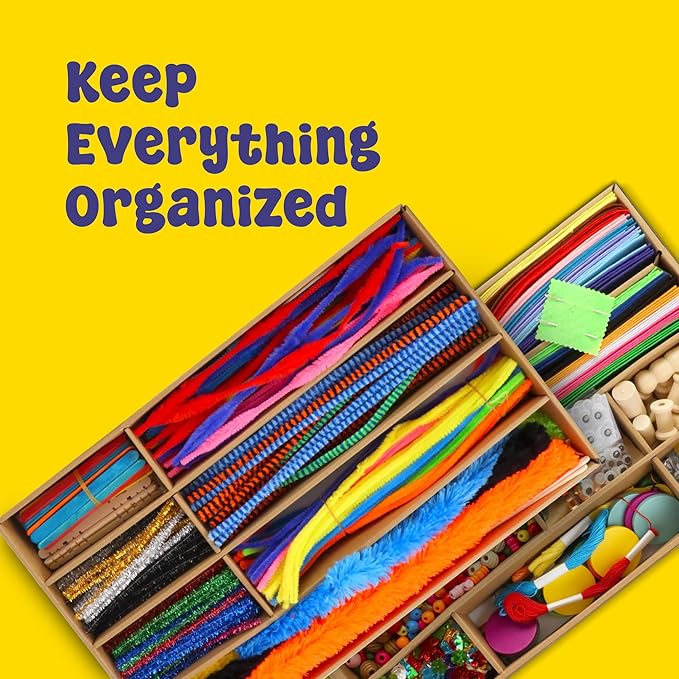 Kid Made Modern Arts and Craft Kit – A DIY 3.8 Pounds of Hobby Craft Supplies & Materials Box for Creative Art Projects for Kids Age 4 5 6 7 8 9 10 11 & 12 Year Old Girls & Boys