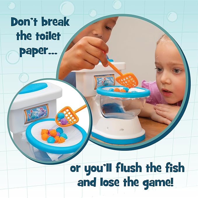 PlayMonster Dont Flush The Fish Game - Hand-Eye Coordination, Strategy Board Games for Family Game Night for Kids and Adults, Easy Assembly, Multiplayer, Ages 4+
