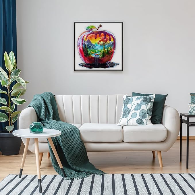 Wooden Puzzles for Adults - Apple Shaped Wood Jigsaw Puzzle Large Size Adult Wooden Puzzles, 505pcs Unique Wood Animal Shaped Puzzle for Adults, Birthday Gift Family Game Home Decor