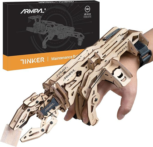 ARMPAL Mechanical Claw Model Kit 3D Wooden ClawBot Puzzle for Adults and Teens Self-Assembly Robot Arm Building Kits to Build Laser-Cut Wooden Puzzle Mechanical Toy Realistic Robot Toy Gifts
