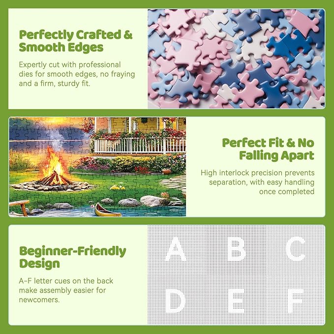 300 Piece Puzzle for Adults, Jigsaw Puzzle, Lakeside Villa with Cat and Garden, Family Kids and Adults Fun Gift, 20.5x15 in