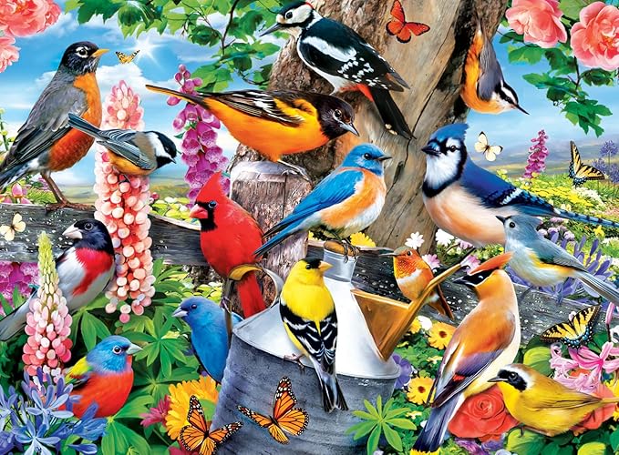 MasterPieces 100 Piece Jigsaw Puzzle for Kids - Audubon Spring Gathering-14"x19"