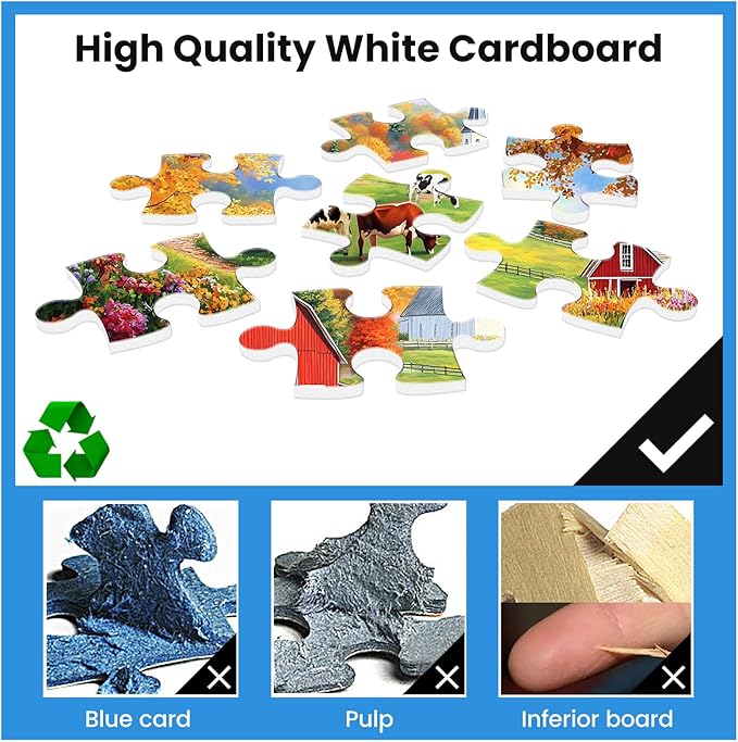 300 Piece Puzzles Jigsaw Puzzles 300 Pieces for Adults Farm Cow Puzzles for Kids Ages 8-10 Adult Puzzle Challenge Game Gift Toy for Puzzle Enthusiasts Home Decor Gift Toy 20.5x15IN