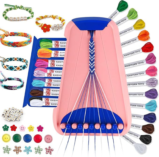 Arts and Crafts for Kids Ages 8-12,Friendship Bracelet Making Kit for Girl,Kids Jewelry Making Kit with 28 Pre-Cut Threads,Christmas Birthday Gifts for Ages 6 7 8 9 10 11 12 Year Old Dark Blue