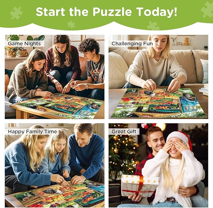 500 Pieces Jigsaw Puzzles for Adults, Truck and Cats Puzzle for Adults Child Seniors, Fruits and Vegetables Puzzle 500 Pieces, Gift for Birthday, Home Decor, Fun for Family Entertainment 20.5x15in