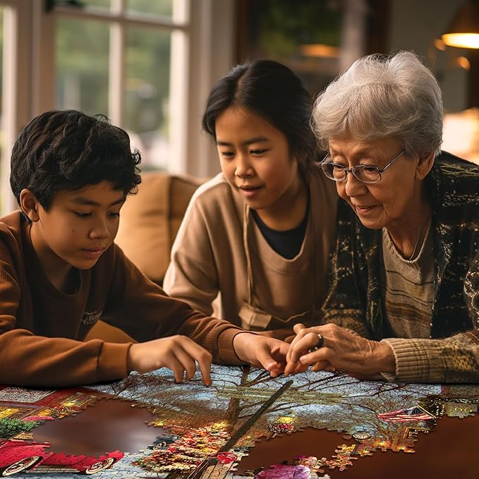 White Mountain 1000 Piece Jigsaw Puzzle Winter Christmas Holiday Puzzles for Adults and Kids 24"x30" Large Pieces - Main Street Christmas