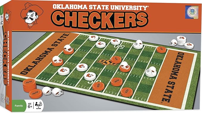 MasterPieces NCAA Oklahoma State Cowboys, Checkers Board Game, For Ages 6+