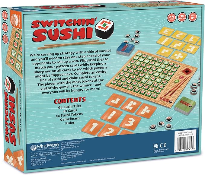 MindWare Switchin’ Sushi Family Board Game for 8 Year Olds and Up