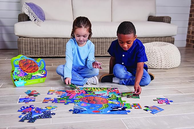 Crocodile Creek Jigsaw Puzzle, 36 Piece for Kids 3 Years and Up, Heavy-Duty Shaped Box for Storage, Finished Puzzle Size 18 x 24 inches, Sea Turtle