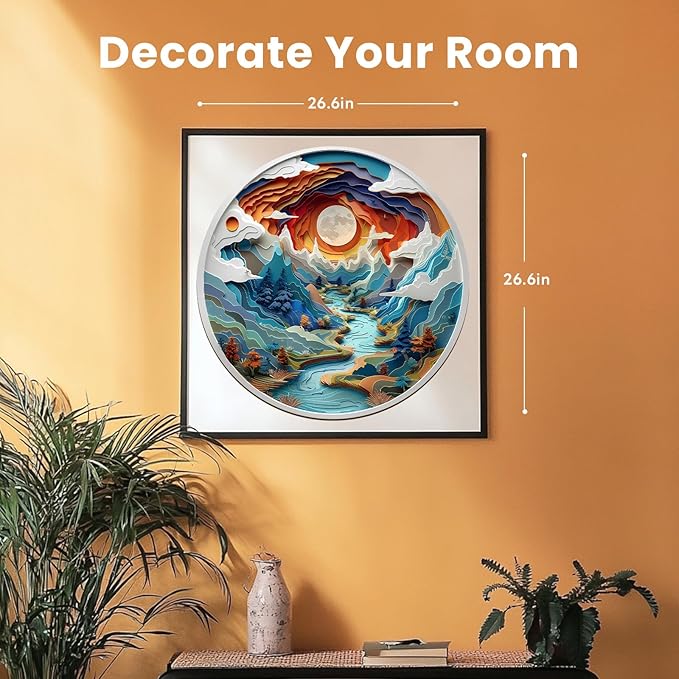 Masseruon 1000 Piece Puzzle for Adults, 26.6 * 26.6in Cave Puzzle for Adults, 1000 Pieces Flat Puzzles with 3D Visual Effect When Completed, Puzzles Gift for Women Men