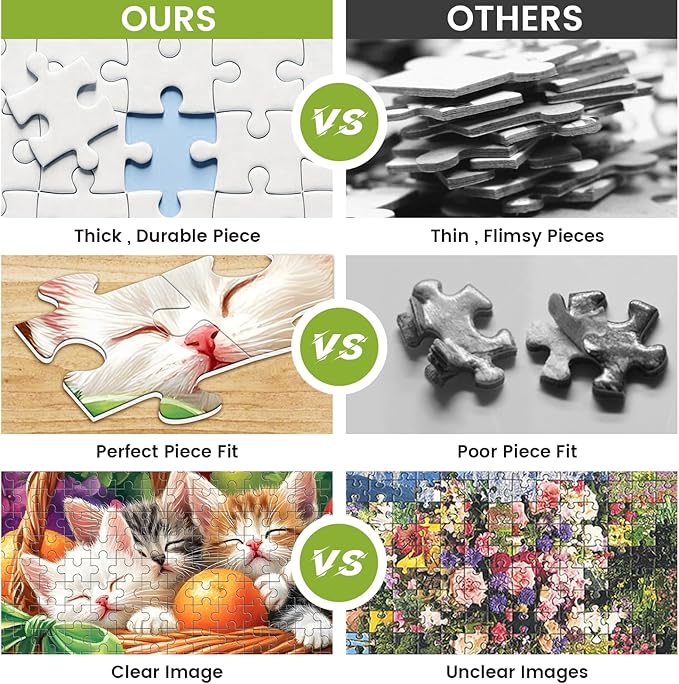 300 Piece Jigsaw Puzzle for Adults, Fruit Basket Cat Jigsaw Puzzle, Funny Animal Jigsaw Puzzles, Animal Pet Lover Challenging Puzzles for Friends Family Activity Game Nights Gifts