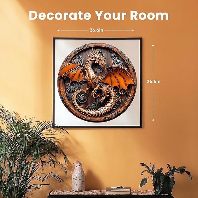 Masseruon 1000 Piece Puzzle for Adults, 26.6 * 26.6in Mechanical Dragon Puzzle for Adults, 1000 Pieces Jigsaw Puzzles, Adult Puzzles Game, Unique Gift for Women Men