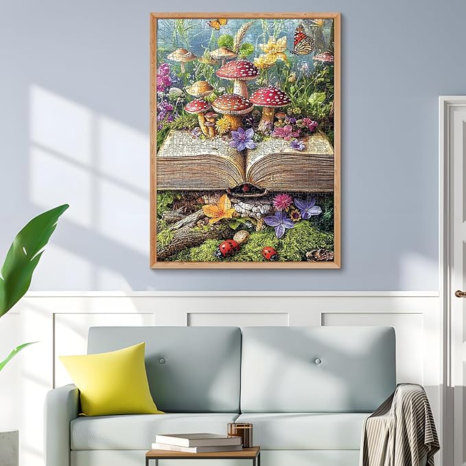 500 Piece Jigsaw Puzzles for Adults, Colorful Fantasy Mushroom Book Puzzles for Adults, Fun and Challenging Puzzle for Family Time, Relaxing Gift for Adults, Kids, Seniors, 20.5 x 15 in