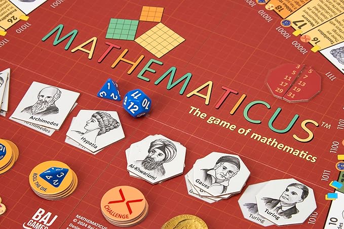 Math Board Game - [English Edition] - Mathematicus: Where Numbers Meet History. Explore The multicultural World of Ancient Mathematics and Calculation Tools - 2-5 Players Challenges - 525 Pieces