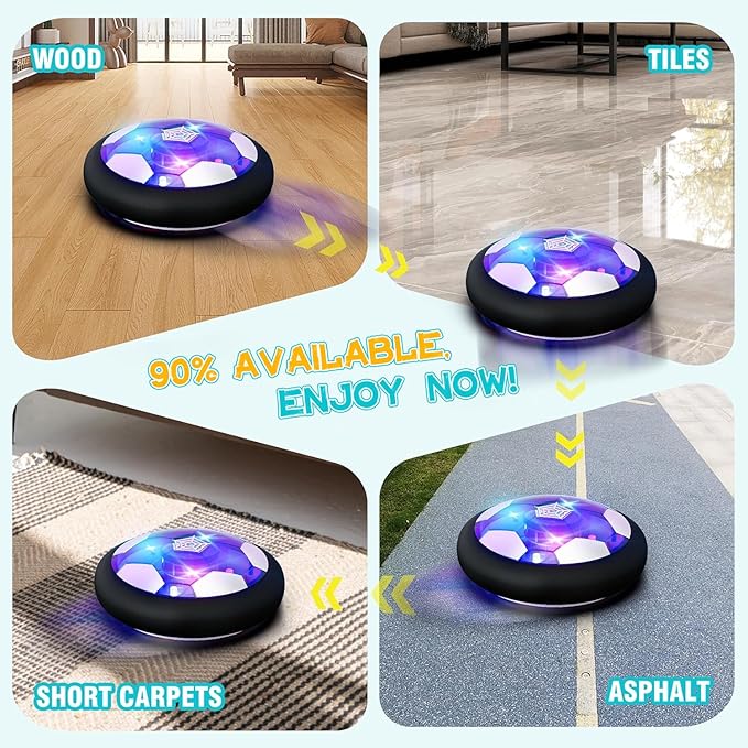 Rechargeable Hover Soccer Ball- Kids Toys - Indoor Toddler Game -Birthday for Boy Age 3,4,5,6,7,8,9 Years Old - Easter Basket Essential- Stocking Stuffers - Yankee Swap-2Packs