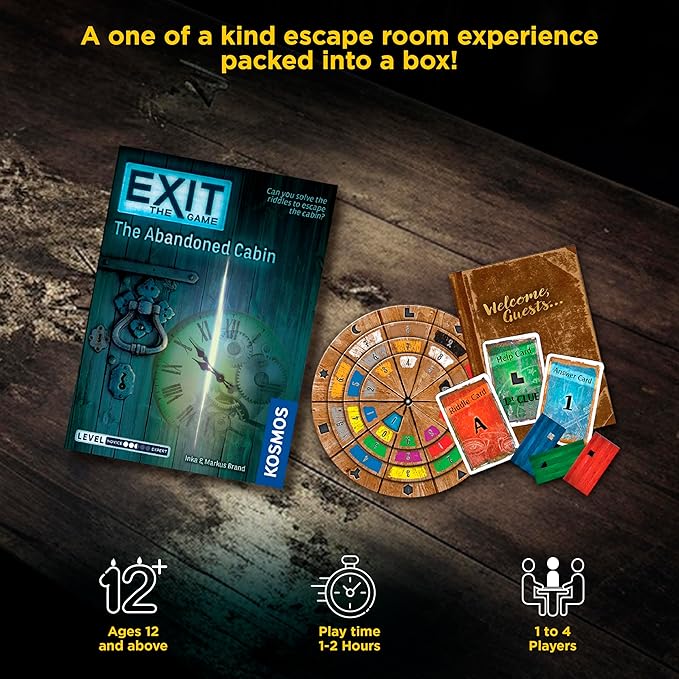 Exit: The Abandoned Cabin - Kennerspiel Des Jahres Winner, Card-Based Family Escape Room Game for 1-4 Players, Ages 12+, Blue
