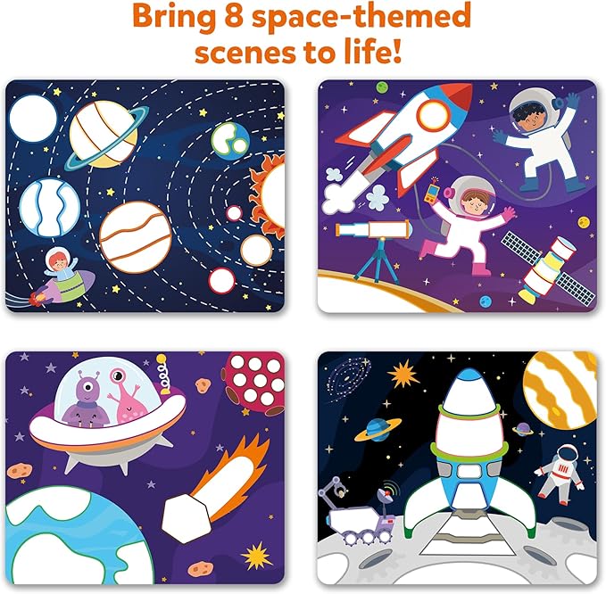 Skillmatics Dot It Sticker Art - Space, Mess-Free Fun for Kids, 500+ Stickers, Craft Kits, DIY Scrapbooking Activity, Travel Toys, Gifts for Boys & Girls Ages 3, 4, 5, 6, 7