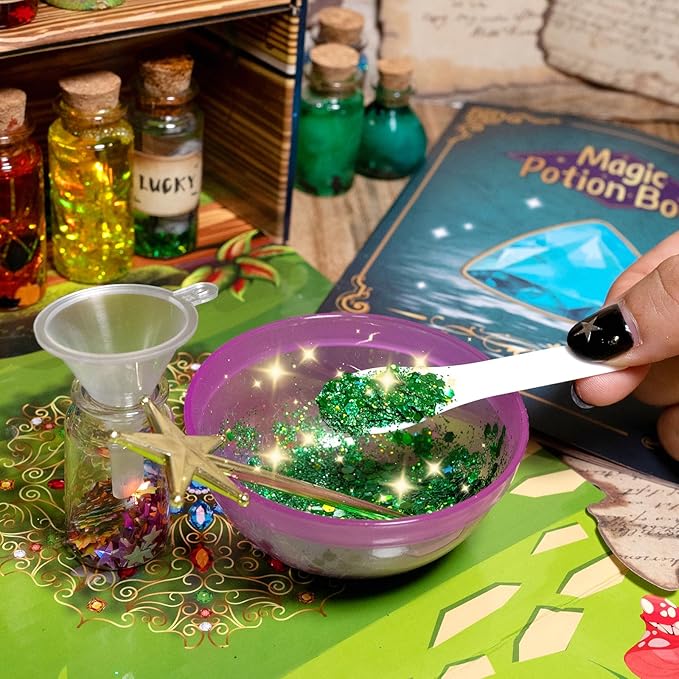 LDomet Magic Potions Kit for Kids - Mix 20 Fairy Dust Potion Bottles, Halloween Christmas Party Decorations, Creative Gift Craft Toy for Ages Boys Girls 6 7 8 9 10+