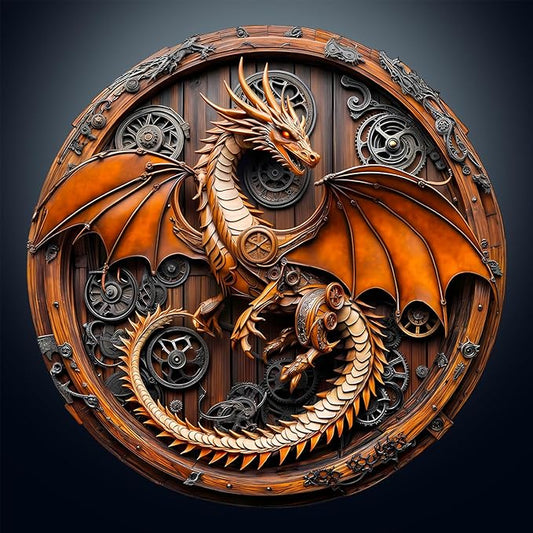 Wooden Puzzles for Adults - Mechanical Dragon Wooden Jigsaw Puzzle - Unique Shape 3D Vision Wood Puzzles Adult - Christmas Birthday Gifts for Adults/Friends/Family - 300pcs 13.4 * 13.3in