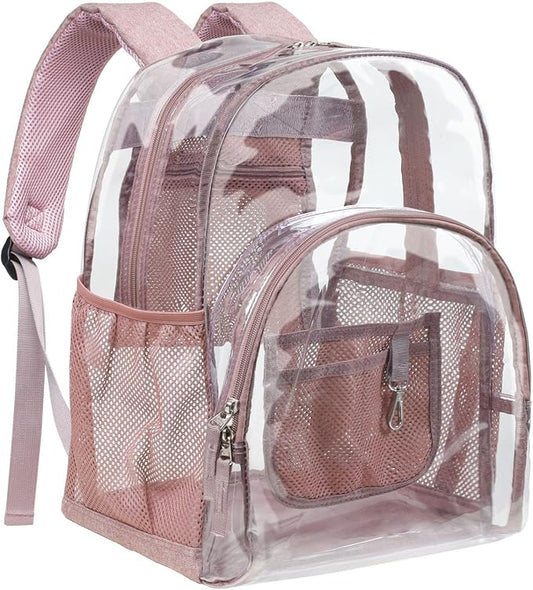 PACKISM Clear Backpack - 17 inch Heavy Duty Clear Backpacks for School, Large Transparent Bookbag for Students (Age 12+)