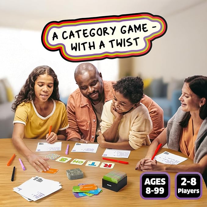Skillmatics Board & Card Game - First to 5, Category Game with a Twist, Perfect for Parties, Family, Game Night, Quick Thinking, Gifts for Kids, Teens, Adults, Ages 8, 9, 10 & Up, 2-8 Players