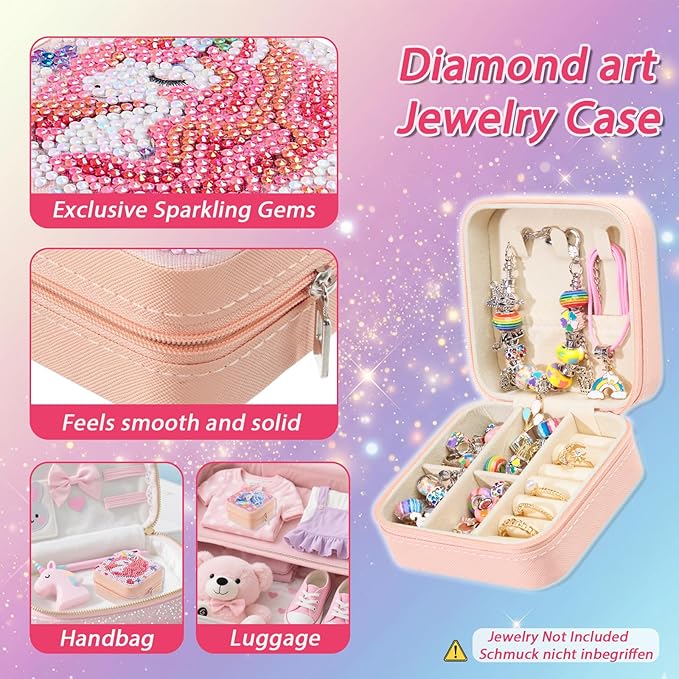 Diamond Art Jewelry Boxes Kits for Adults with Painting Accessories Gem Tools Crystral dots Paint Craft for Girl Women Kids Teen Gifts Mandral (Wonder Sisters)