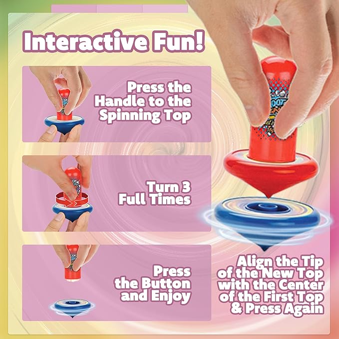 IPIDIPI TOYS Spineez Stacking Spinning Tops for Kids – Set of 3, 15-Piece UFO Spinner Toys – Ideal Birthday Party Favors, Goodie Bag Stuffers, School Prizes, Classroom Rewards for Boys & Girls