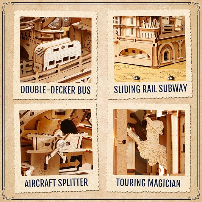 ROKR 3D Wooden Puzzles for Adults,Marble Travel London,431Piece 3D Puzzles,Marble Run Gift for Adults