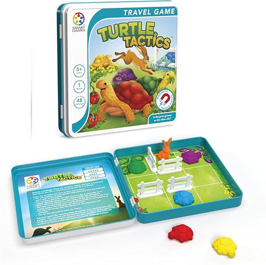 SmartGames Turtle Tactics Metal Box Travel Game with 48 Challenges for Ages 5 - Adult
