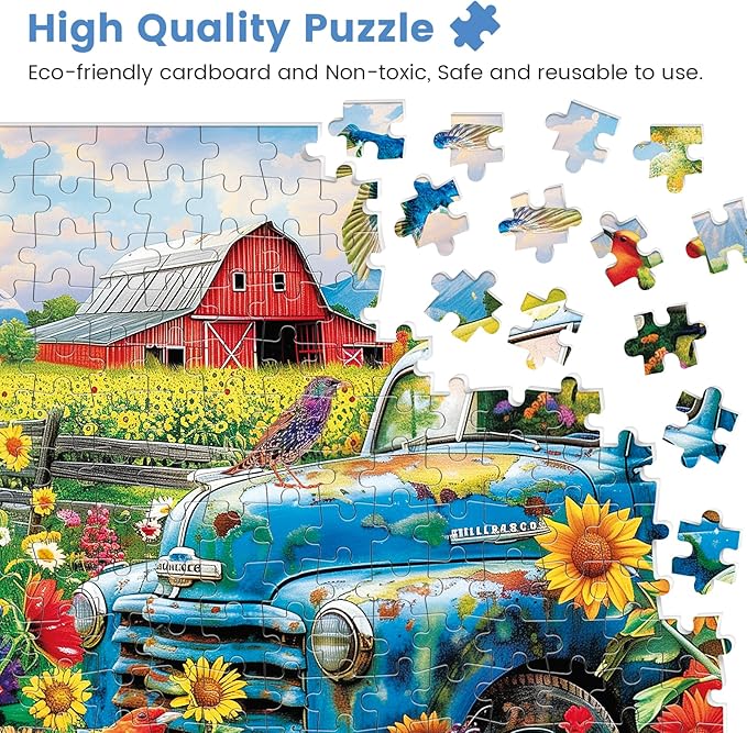 300 Piece Puzzles for Adults,Songbirds on The Farm Jigsaw Puzzle for Adults Kids Seniors,Recycled Cardboard Large Piece Puzzle 300 Piece,Family Activity Great Gift for Family Friends 20.5 * 15 in
